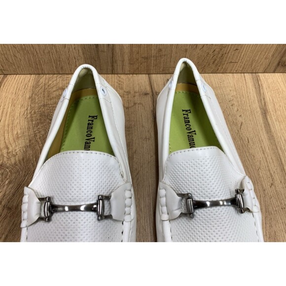 Franco Vanucci Mens Jeremy Loafers Slip On Shoes Faux Leather White Size 8.5 - Picture 8 of 16